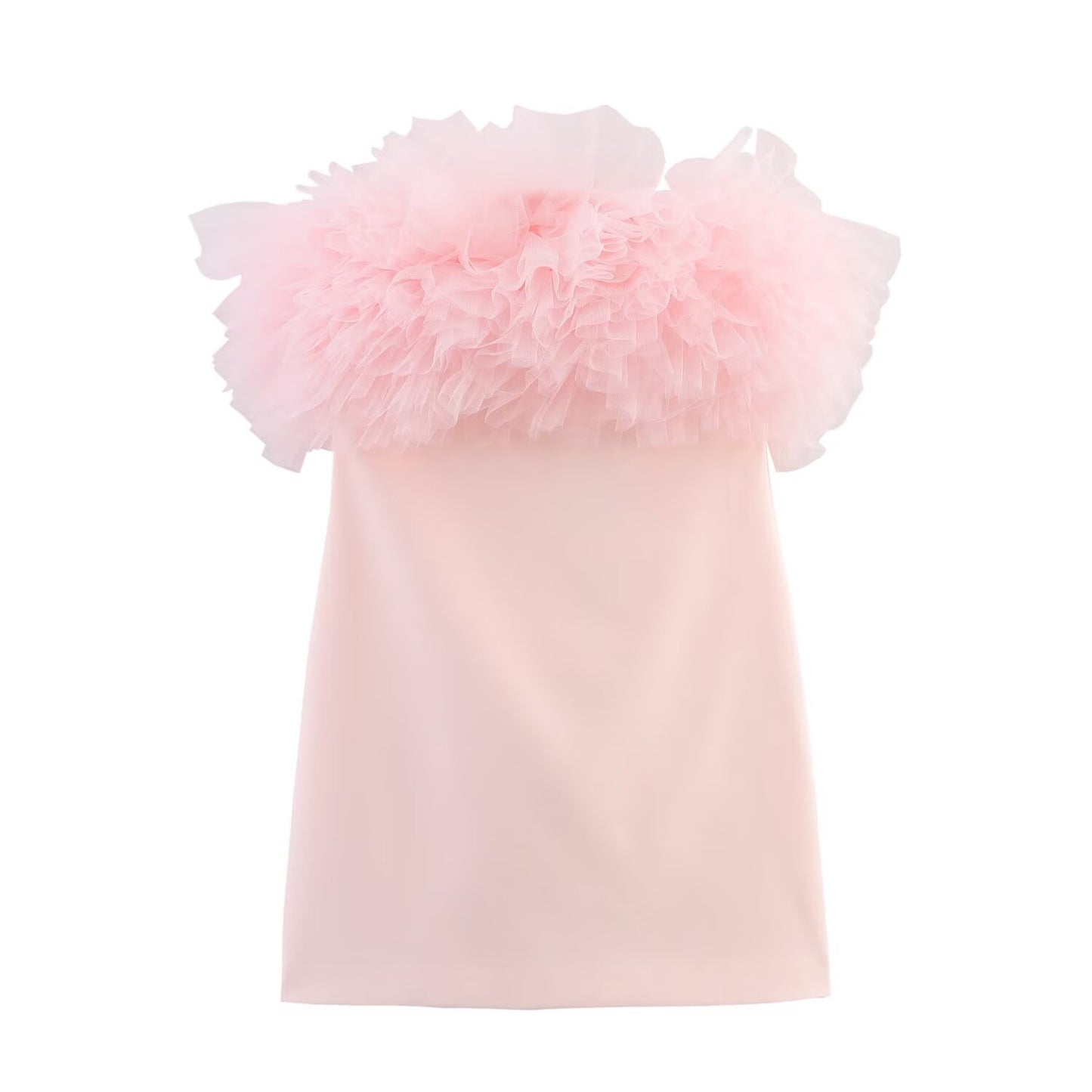 Bare back hollow out design pleated decoration hanging neck dress for women